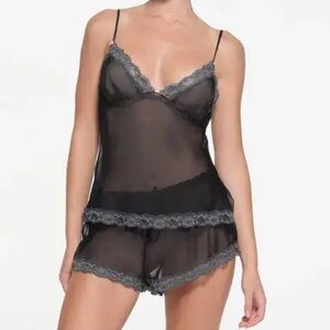 SKIMS 100% silk cami romance lace